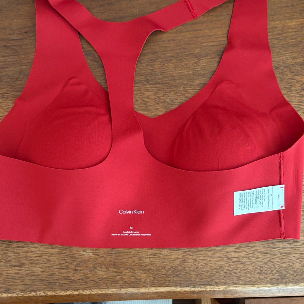 Calvin Klein Vibrant Red Racerback Bra - Picture 2 of 2